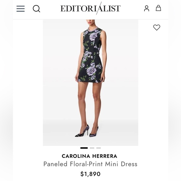 Carolina Herrera Italy Paneled Floral Print Mini Dress Excellent $1,890. Size 2 - Picture 8 of 11